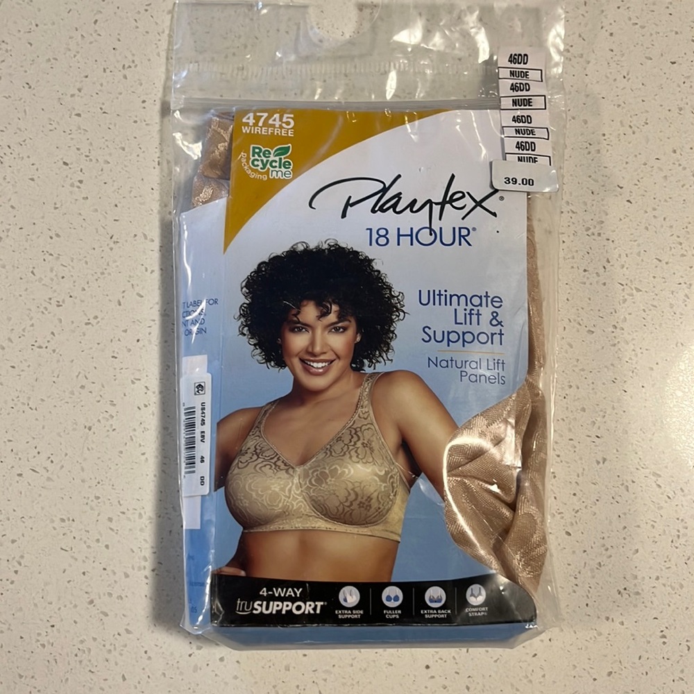 NWT - Playtex 18 hour ultimate lift and support bra. Size 46DD